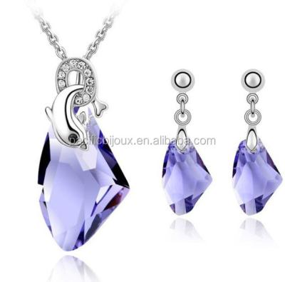 China Austria crystal jewelry set cute rhinestone jewelry set dophine crystal jewelry set for sale