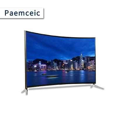 China TV 65inch LCD LED Home Television With Tempered Glass Metal Frame Explosion Proof 3840x2160 4K Smart Curved TV for sale