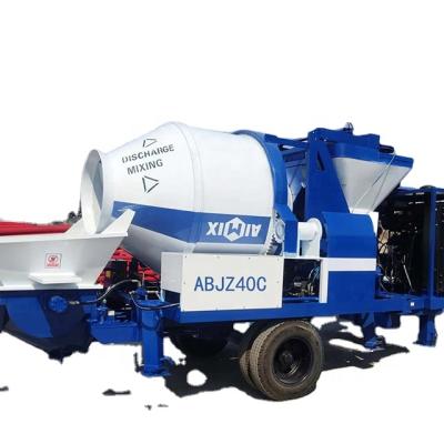 China Construction Industry Concrete Mixer Pump ABJZ40C- 40m3/h Portable Concrete Mixer And Diesel Pump for sale