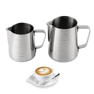 China 350ml 600ml Arabic Stainless Steel Barman Black Bag Motta Viable Latte Maker Foaming Pointed Spout Steaming Coffee Jug Metal Milk Pitcher for sale