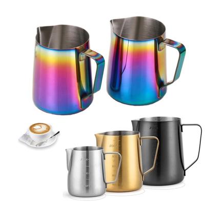 China Viable Hot Sale 12 20 oz 350 600ml 304 Stainless Steel Bartender Tool Espresso Steaming Latte Art Milk Frothing Jug Pitcher Coffee for sale