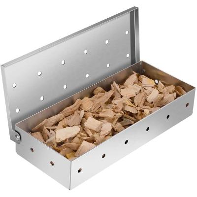 China Wholesale High Quality Easily Cleaned Stainless Steel BBQ BBQ Grill Grilling Wood Chips Smoking Smoker Box Meat Charcoal for sale