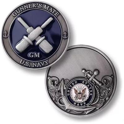 China Custom Europe Navy Zinc Alloy Souvenirs Challenge Coin Metal Army Military Challenge Coins for sale