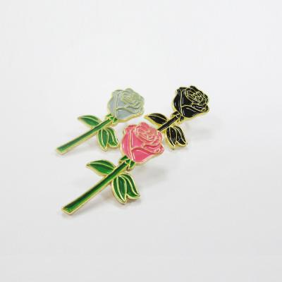 China Soft Enamel Metal White Flower Men's Brooch Bulk Europe China Custom Enamel Lapel Pin for sale