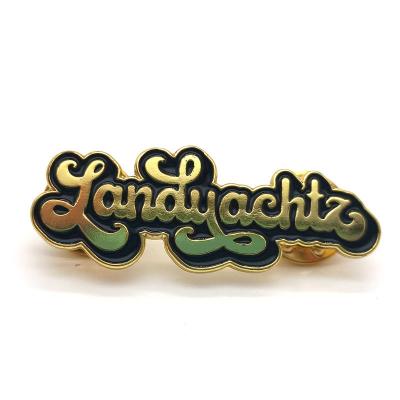 China Wholesale Custom Cute Badge 3D Letters Hard Metal Craft Custom Badges Lovely Pins Soft Enamel Cute Lapel Words Logo Pins For Gifts for sale