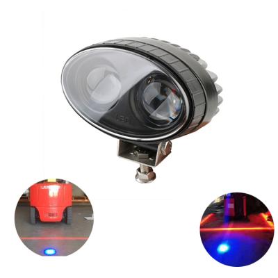 China Factory Aluminum Alloy Led Forklift Reversing Safety Spotlight Blue Light Signal Light For Pedestrian Warning High Brightness 12-80v for sale