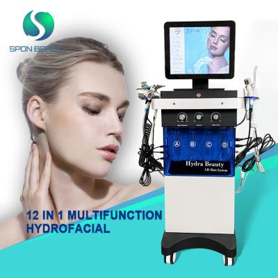 China High Frequency Galvanic Exfoliators Facial Machine 12 in 1 PDT Dermabrasion Hydradermabrasion Korean Hydraulic Aqua Facial Galvanic Peeling for sale