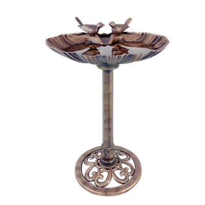 China New Type Viable Hot Selling Custom Bronze Effect Plastic Garden Decoration Bird Bath for sale