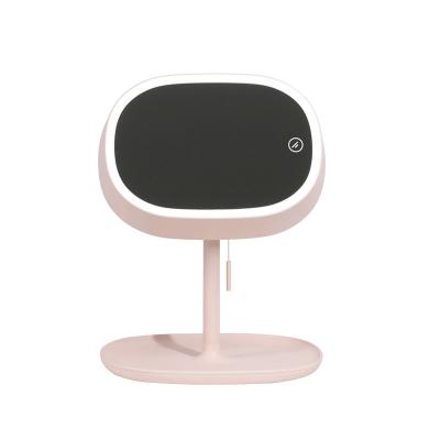 China Table Top Lighted Make Up Mirror Lamp Portable Beauty Customized Cosmetic Vanity HD Mirror for sale