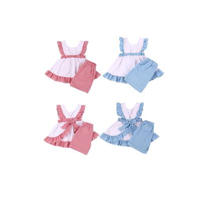 China Causal Dress and Shorts Baby Ruffle Summer Outfit Boutique Newborn Casual Clothing Sets 2 Piece Sets Little Girl Outfit Sets for sale