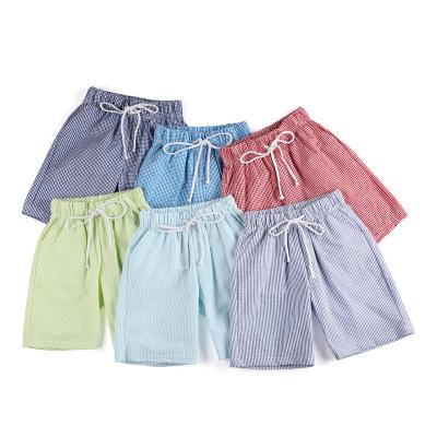 China 100% RTS Kids Boys And Girls High Waist Summer Cotton Seersucker Anti-Static Warm Drawstring Casual Shorts for sale