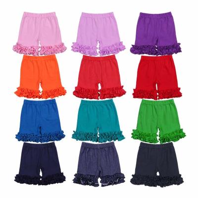 China 2022 Breathable Baby Ruffle Shorts Summer Kids Girls Shorts Comfortable Casual Soft Cotton Ruffled Shorts for sale