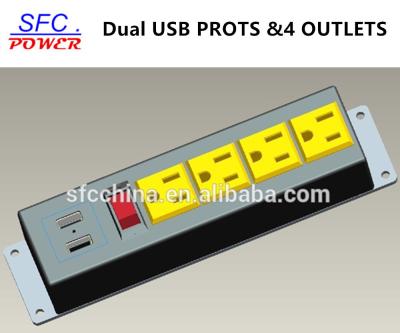 China Standard Grounding Grounding and Residential / General-Purpose Application power strip 4 outlet for USA type for sale