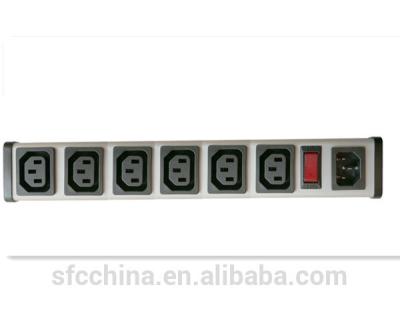 China IEC 60320 C13 C14 PDU POWER STRIP with Switch, Smart 6 Socket Power Strip Bar For Network Cabinet , Multiple Electrical Outlets for sale