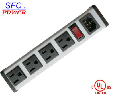 China IEC 60320 Inlet C14 PDU POWER STRIP, NEMA 5-15R 4 OUTLETS, VERTICAL RACK / SURFACE MOUNT, METAL ENCLOSURE, D.P. CIRCUIT BREAKER, for sale