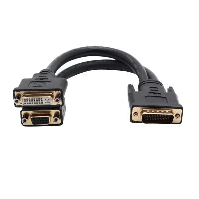 China PVC+Pure Copper 33 Years Cable Manufacturer VGA Cable Female To 1 DVI 24+1 Graphics To DMS/LFH 59 Attach DVI I Cable VGA 15 Pin DMS59 For Monitor for sale