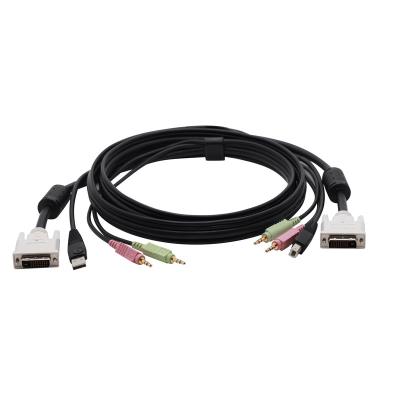 China 2021 Hot Sales Camera 4 In 1 Multifunctional Cable A KVM Convert DVI25 Terminal USB To DVI Cable 25 Pin USB B 3.5mm Mini Jack KVM Cable for sale