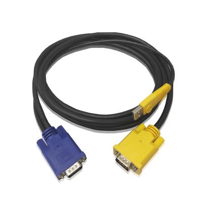 China High Quality 6FT COMPUTER 2-in-1 USB KVM Cable Specifically for Sever KVM Remote Control Switch Combining USB and VGA Connector for sale