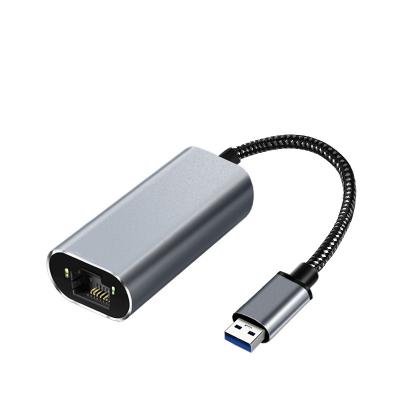 China Aluminum Alloy USB-C to RJ45 Gigabit Ethernet Adapter USB 3.0 Type-C to RJ-45 Hub with Led Supports 10/100/1000Mb/s for sale