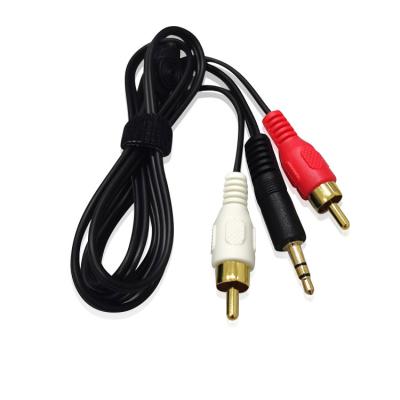 China Car Audio 3.5mm Cable 2 To RCA Male Adapter 3.5mm Stereo Audio Plug To Dual RCA Y Splitter Cable 3ft for sale