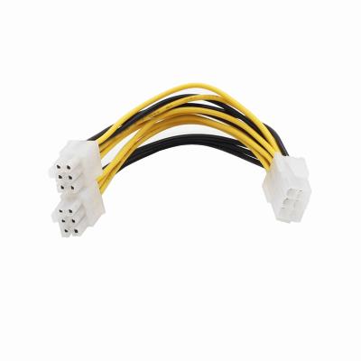 China COMPUTER PCI E 6 Pin To Dual 6 Pin Y Splitter Video Cable 18AWG Graphics Card Power Cable for sale