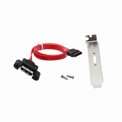 China COMPUTER 1 SATA Port Male To Female eSATA Slot Plate Bracket Red 30cm 7 Pin SATA Port Multiplier Wholesale Factory Price for sale