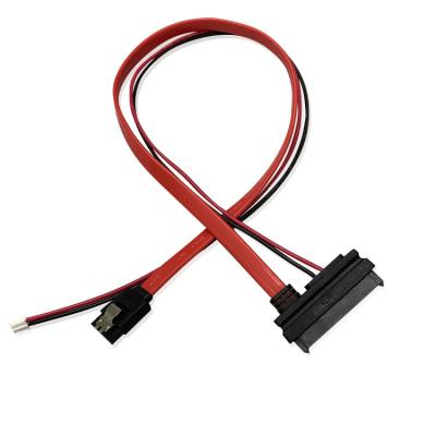 China Dongguan Factory Customizable 22 Pin Sata Cable to 7 Pin Flat Serial ATA Cable and 2 Pin Data Power Extension Cable KC-SAFFRD314 for sale