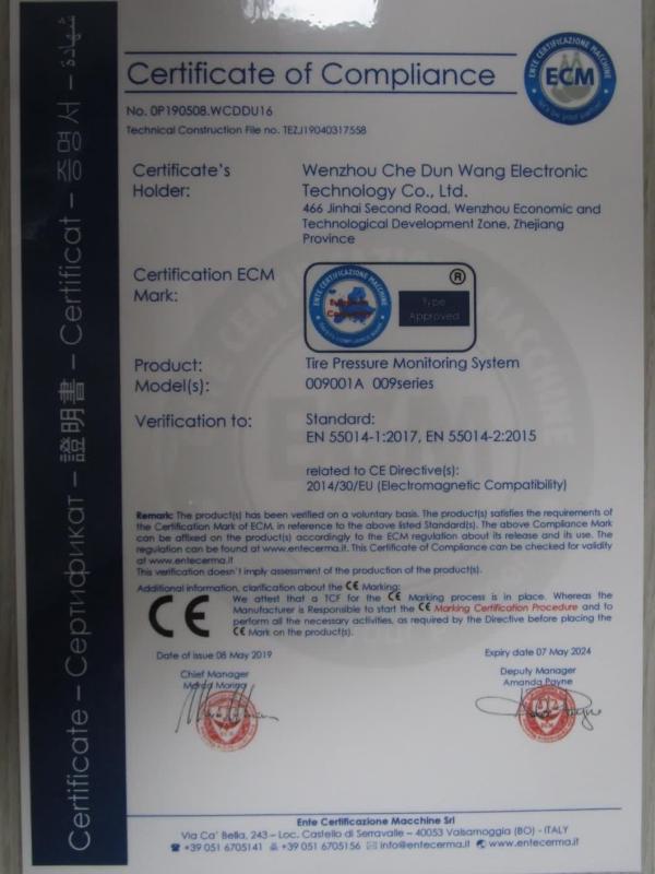 CE - Wenzhou Chedunwang Electronic Technology Co., Ltd.