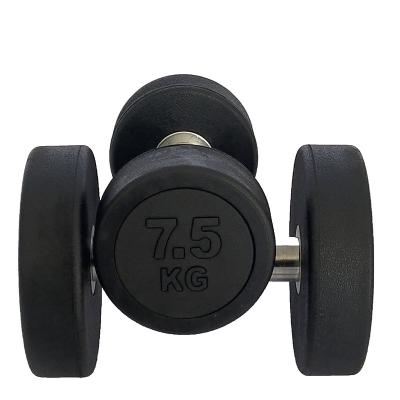 China Wholesale Round Head Dumbbell Rubber Covered Dumbbell Gym Strength Training Home Fitness Dumbbells Plastic Dumbbells For Men And Women for sale