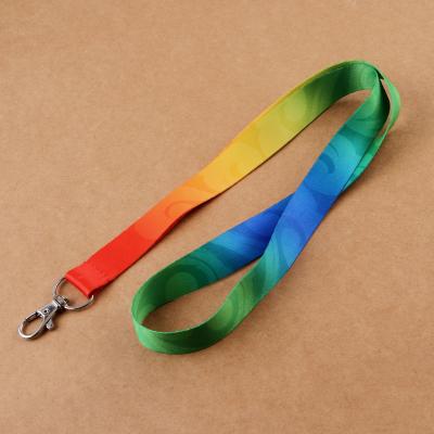 China Portable custom printed polyester quality assurance polyester lanyard and practical colorful for card sleeve lanyard for sale