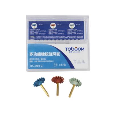 China Diamond Grit Mixing With Toboom RA3403G Kit Spiral Synthetic Rubber Wheel For Compound, Zirconia Polishing for sale