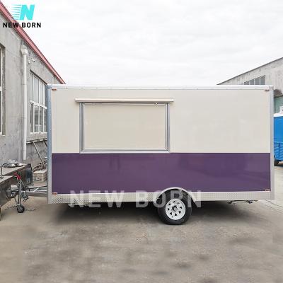 China Modern towable trailer QD Food Carting NEWBORN trailers fully equipped food trailers kitchen equipments mobile food trucks for sale USA for sale