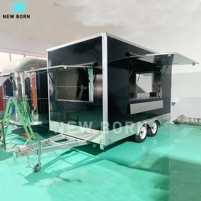 China NEWBORN Aluminum Deep Food Trailer Modern Towable QD Square Food Cart Towable Trailer For Sale Australia Food Truck Van for sale