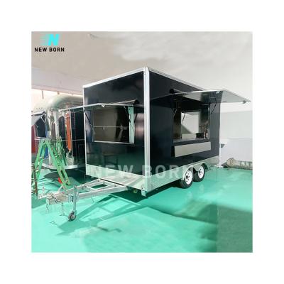 China Hot Sale NEWBORN Aluminum Carting Trailer QD Modern Towable Street Fast Food Trailer For Fast Food, Street Food Cart Spa Salon Trailer for sale