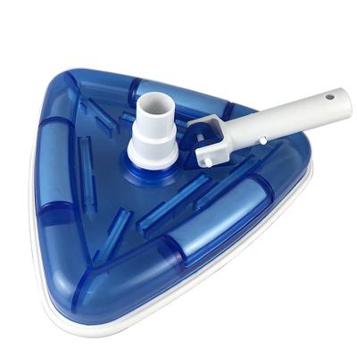 China Swimming Pool Tools Portable Vacuum Cleaning Transparent Rotating Triangular Head With Bottom Brush for sale