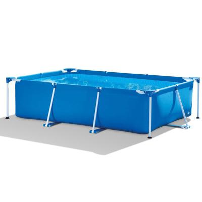 China High quality outdoor family swimming pool above ground rectangular steel metal frame swimming pool suitable for children and adults for sale