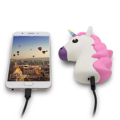 China Cute Cartoon Unicorn 2600mah Power Bank Cute Unicorn Charging Power Bank Emergency Charger 2600mAh Unicorn Powerbank for sale