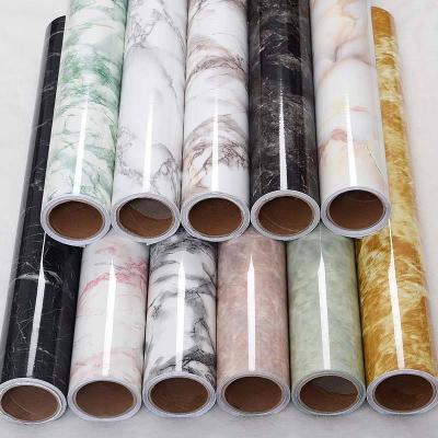 China Modern PVC Marble Adhesive Vinyl Wallpaper Design Contact Paper PVC Waterproof Marble Pattern Waterproof 3D Wall Papers for sale