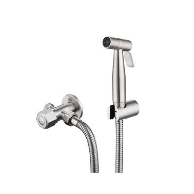 China High Quality Wall Mounted Thermostatic Faucets Bathroom Toilet WC 304 Stainless Steel Nickel Brushed Wash Shattaf Hand Held Bidet for sale