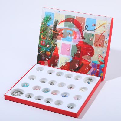 China 2021 TRENDY DIY Christmas Jewelry Calendar Gift Box Set Beaded Blind Box Christmas Bracelet Gift for sale