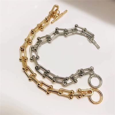 China Trendy Unique Gold Lock Clasp New Arrival Link Chain Bracelets Jewelry Silver Bangle Bracelets For Women Girls for sale