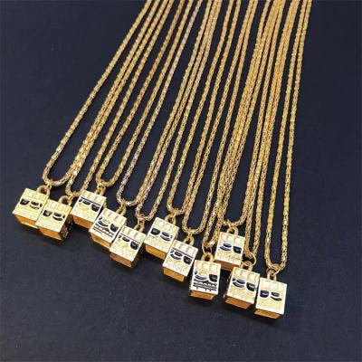 China 2021 New Trendy luxury jewelry accessories 18k gold plated square chain pendant pendant necklaces for women imagination for sale