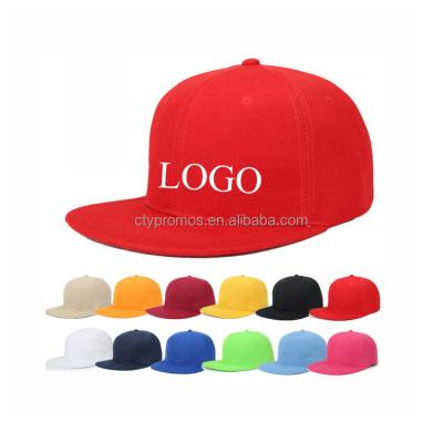 China COMMON Customized Hip Hop Bill Trucker Hat Adjustable Snapback Unisex Solid Flat Baseball Cap for sale