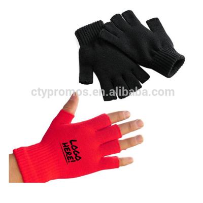 China Plain Customized Simplicity Unisex Winter Warm Classic Colorful To Knit Fingerless Gloves Acrylic Magic Knitted Fingerless Gloves for sale