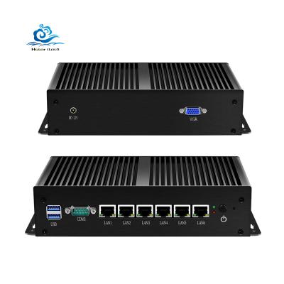 China HLY Firewall VPN Router i3 7100U Barebone PC 6 Gigabit Ethernet LAN RS232 COM Pfsense Linux Fanless Desktop H26G-7100U for sale