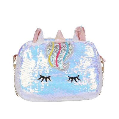 China Sequined Cartoon Unicorn Shoulder Bags Crossbody Bag New Style Sequin Glitter For Girls for sale