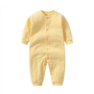 China Long Sleeve Solid Color Long Sleeves Soft Cotton Romper Baby for sale