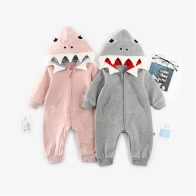 China Autumn Cartoon Shark Rompers Baby Long Sleeve Clothes for sale