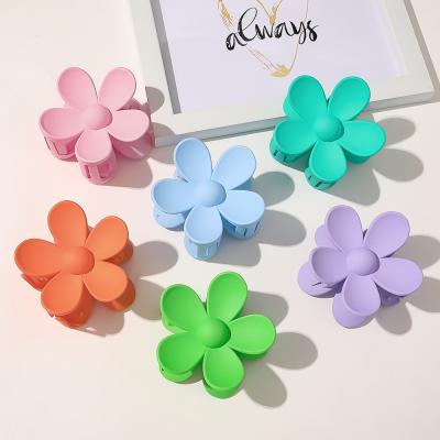 China Wholesale Flower Frosted Hair Claw For Women Girls LHHPS027 for sale