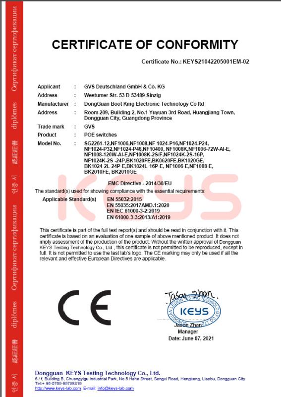 CE - Dongguan Buke Electronic Technology Co., Ltd.